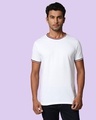 Shop Men's White Crewneck Varsity Rib T-shirt-Front