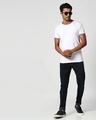 Shop Men's White Crewneck Varsity Rib T-shirt-Full