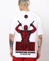 Shop Men's White Deadpool Graphic Printed Oversized T-shirt-Front