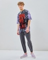 Shop Men's White & Blue Deadpool Reloaded Graphic Printed Oversized T-shirt
