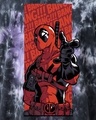 Shop Men's White & Blue Deadpool Reloaded Graphic Printed Oversized T-shirt