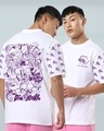 Shop Men's White Dio brando Jojo Graphic Printed Oversized T-shirt-Front