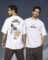 Shop Men's White Do Nothing Club Graphic Printed Oversized T-shirt-Front