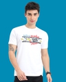 Shop Men's White Donald Duck Action Mood Graphic Printed T-shirt-Front