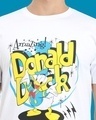 Shop Men's White Donald Duck Happy Mode Graphic Printed T-shirt