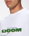 Shop Men's White Doom Graphic Printed Oversized T-shirt