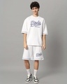 Shop Men's White Duds Inda House Typography Oversized Fit Co-ordinates-Front