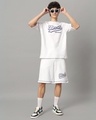 Shop Men's White Duds Inda House Typography Oversized Fit Co-ordinates