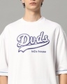 Shop Men's White Duds Inda House Typography Oversized Fit Co-ordinates