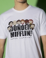 Shop Men's White Dunder Mifflin Chibi Graphic Printed T-shirt