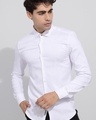 Shop Men's White Ethnic Motif Printed Slim Fit Shirt-Full