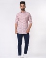 Shop Men's White Ethnic Motif Printed Slim Fit Shirt-Full