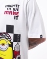 Shop Men's White Fakinit Graphic Printed Oversized T-shirt