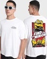 Shop Men's White Find Your Minion Graphic Printed Oversized T-shirt-Front