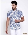 Shop Men's White Floral Prin T-Shirt-Front