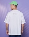 Shop Men's White Fluent In Friends Graphic Printed Oversized T-shirt-Design