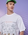 Shop Men's White Fluent In Friends Graphic Printed Oversized T-shirt