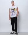 Shop Men's White Fomos Graphic Printed Oversized Vest-Full