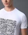 Shop Men's White Friends Dialogues Graphic Printed T-shirt