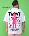 Shop Men's White Front Man Graphic Printed Oversized Plus Size T-shirt-Full
