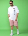 Shop Men's White Front Man Graphic Printed Oversized Plus Size T-shirt