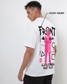 Shop Men's White Front Man Graphic Printed Oversized T-shirt-Full