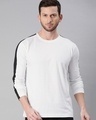 Shop Men's White Full Sleeve T-shirt (Black Stripe)-Design