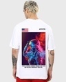 Shop Men's White Galactic Spectrum Graphic Printed Oversized T-shirt-Design
