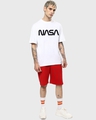 Shop Men's White Galactic Spectrum Graphic Printed Oversized T-shirt