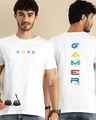 Shop Men's White Gamer Respawn Typography T-shirt-Front