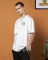Shop Men's White Garfield Hates Mornings Graphic Printed Oversized T-shirt-Full