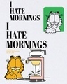 Shop Men's White Garfield Hates Mornings Graphic Printed Oversized T-shirt
