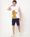 Shop Men's White Garfield Oversized Hoodie T-shirt-Design