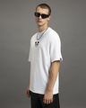 Shop Men's White Geo Panda Graphic Printed Oversized T-shirt-Full