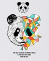 Shop Men's White Geo Panda Graphic Printed Oversized T-shirt