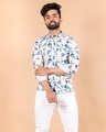 Shop Men's White Geometric Printed Shirt-Front