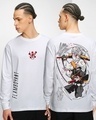 Shop Men's White God Of Festivals Graphic Printed Oversized T-shirt-Front