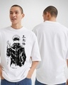 Shop Men's White Gojo Satoru Sume-E Graphic Printed Oversized T-shirt-Front