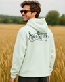 Shop Men's White Goofy Graphic Printed Oversized Hoodies-Front