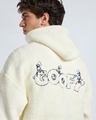 Shop Men's White Goofy Graphic Printed Oversized Hoodies