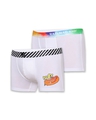 Shop Pack of 2 Men's White Graphic Printed Cotton Trunks-Front
