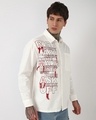 Shop Men's White Typography Oversized Shirt-Design