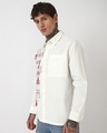 Shop Men's White Typography Oversized Shirt-Full