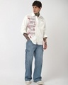 Shop Men's White Typography Oversized Shirt