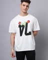 Shop Men's White Graphic Printed Oversized T-shirt-Front