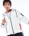 Shop Men's White Typography Oversized Windcheater Jacket-Front