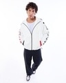 Shop Men's White Typography Oversized Windcheater Jacket-Full