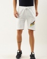 Shop Men's White Graphic Printed Shorts-Front