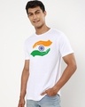 Shop Men's White Apna Bharat Graphic Printed T-shirt-Front