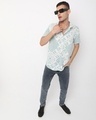 Shop Men's White & Green All Over Paisley Printed Rayon Shirt-Full